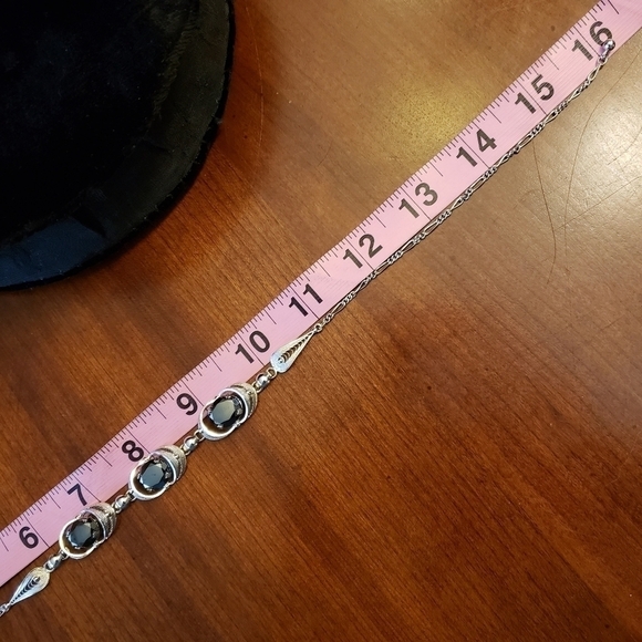 VINTAGE 50s Sorrento Sterling & Hematite 16" Necklace & Screw Post Earring Set - Picture 12 of 15